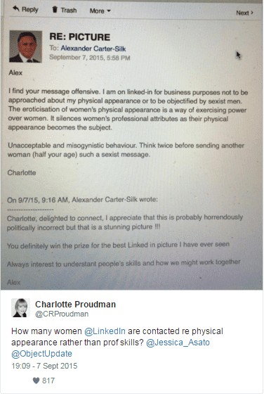 La vie d'Alexander Carter Silk a basculé le jour où Charlotte Proudman a dénoncé ses tentatives de drague sur Linkedin