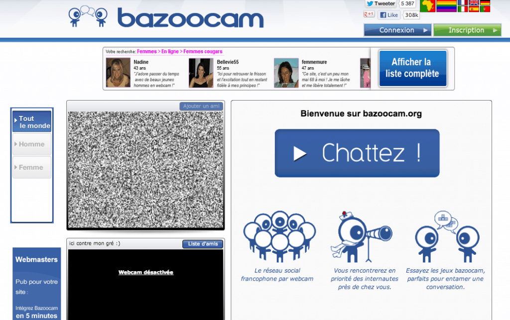 Bazoocam : Le chatroulette français